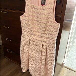 Vince Camuto Strapless Pink and White Dress